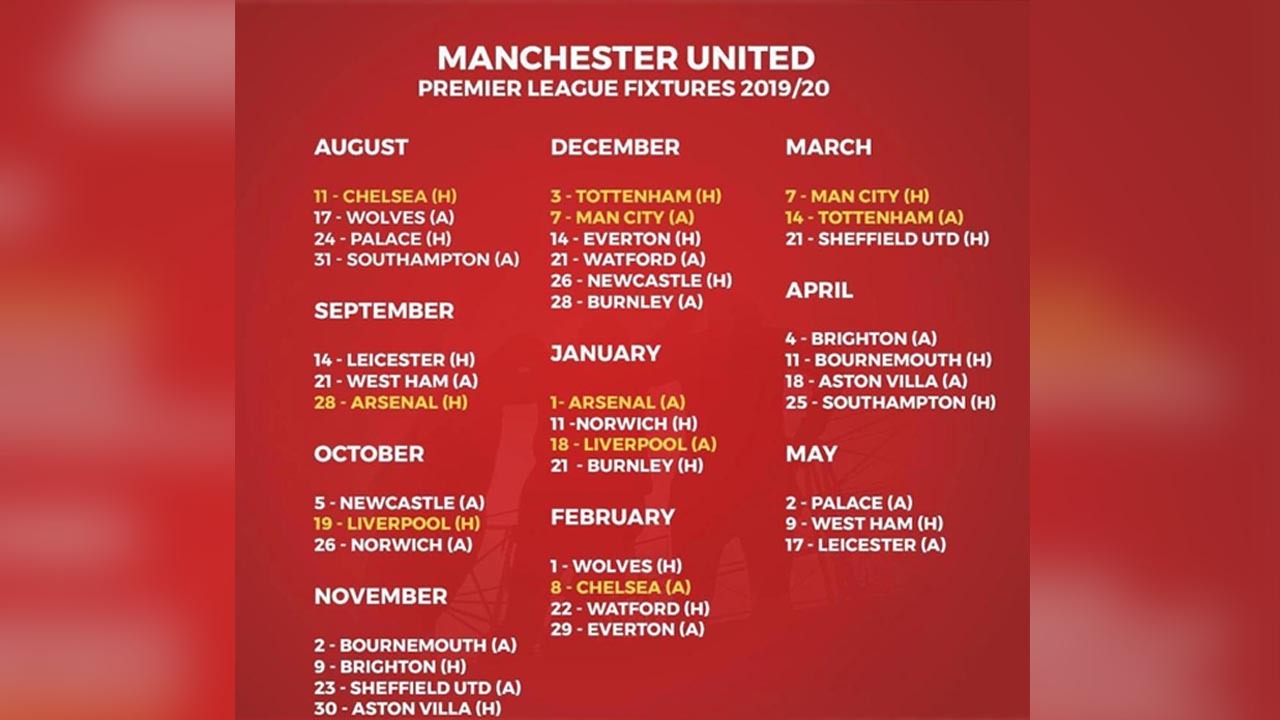 Angleterre : On connait le calendrier de la saison 2019-20 Angleterre : On connait le calendrier de la saison 2019-20