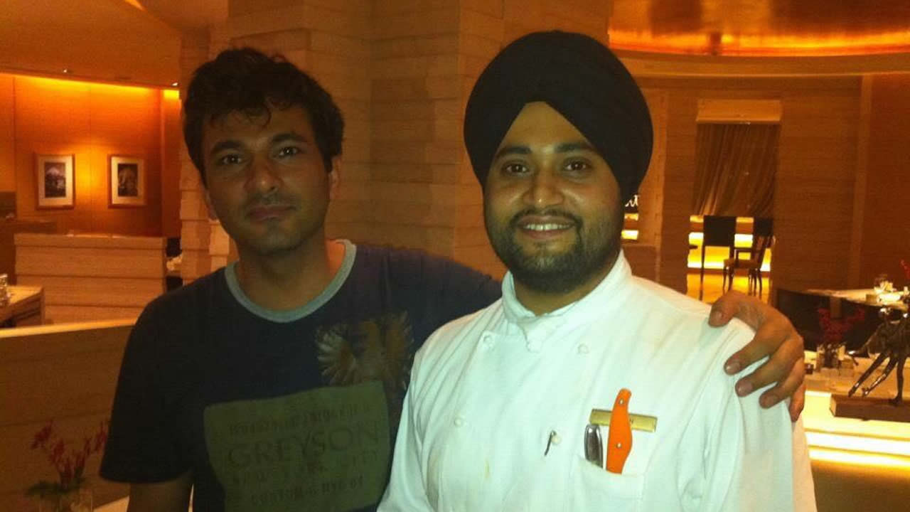 Damanraj with Chef Vikas Khanna.