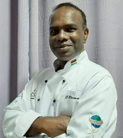 Rumon Govinduth, chef pâtissier à l'hôtel Shandrani Beachcomber.