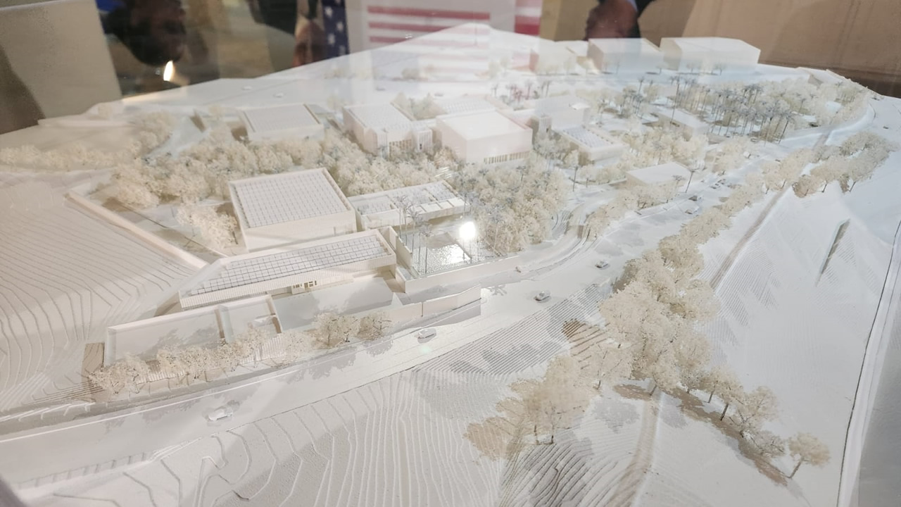 The architectural model of the new U.S embassy.