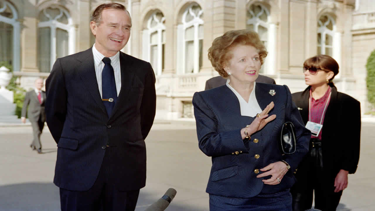 George Bush et Margaret Thatcher